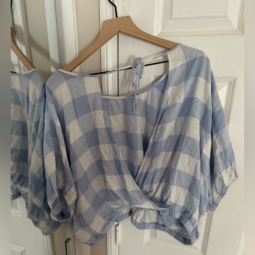 Madewell blue and white gingham plus size set - Picture 6 of 9